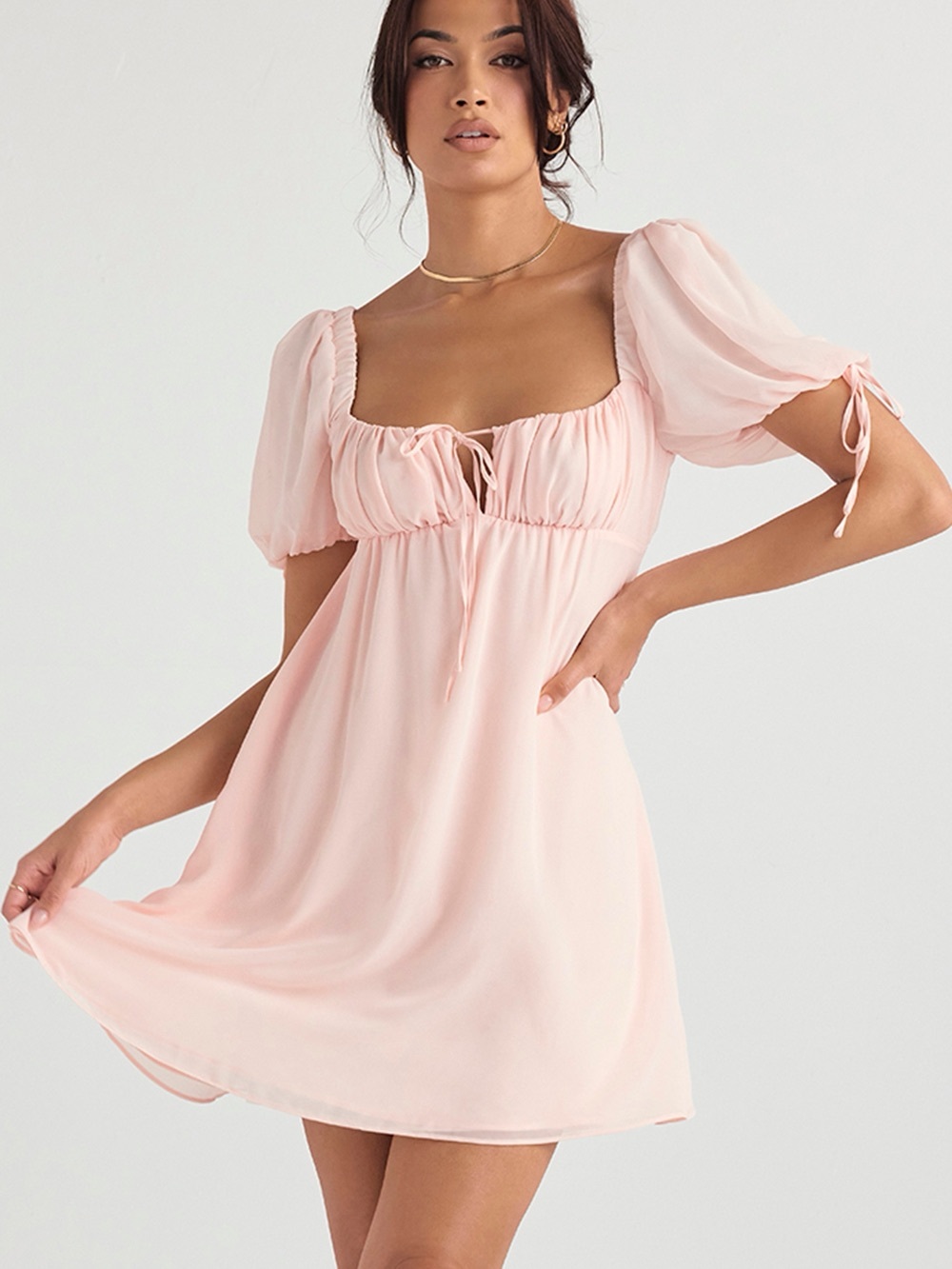 Pink quartz mini dress